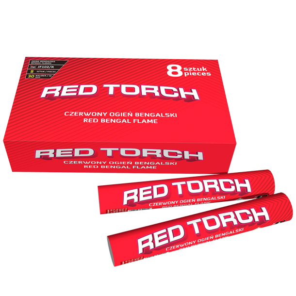 Fed font�ne/Flare/Fodboldlys/Romerlys/Red Torch i r�dfarve fra Jorge�hel�rsfyrv�rkeri