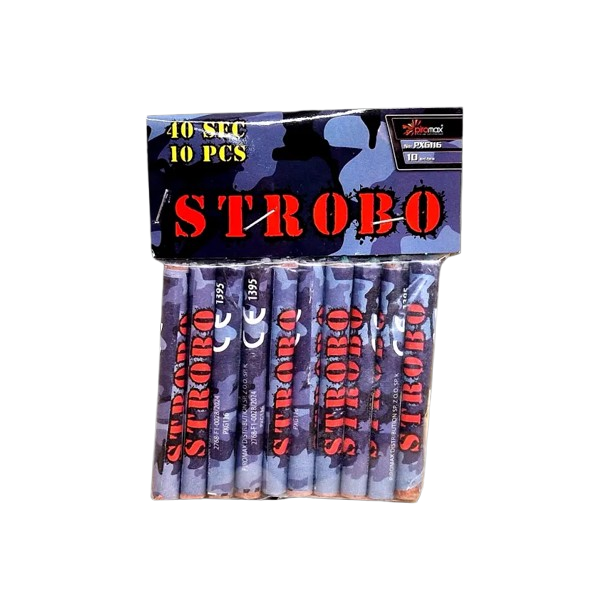 Flash / Strobo / Sp�gelseslys &ndash; 10 stk. fra Piromax f1 hel�rsfyrv�rkeri til s�son 2026